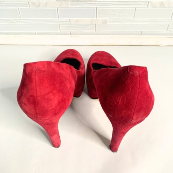 Nine West Cranberry Suede Platform Heels - Picture 3 of 6
